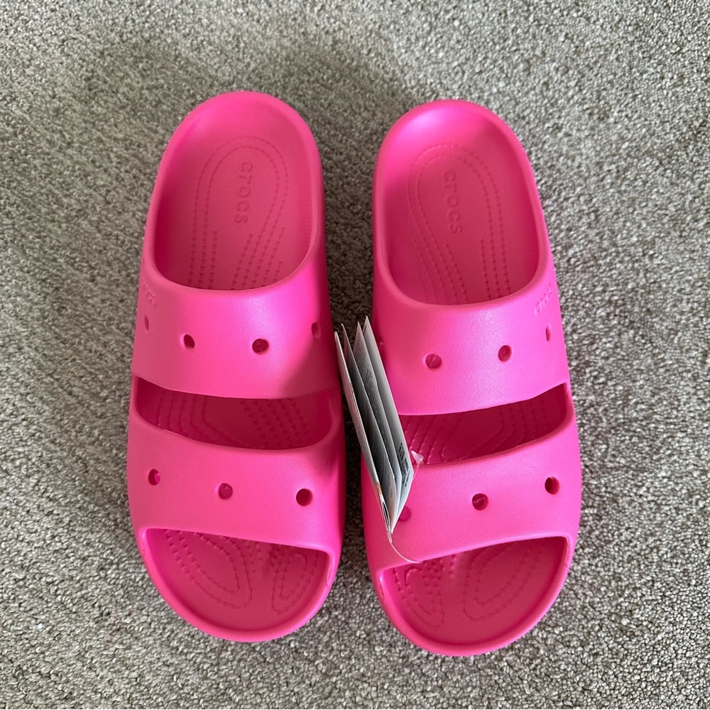 Crocs Classic V2 Slide Sandal Pink 209403-6UB Men's 10 / Women's 12 - Picture 3 of 8